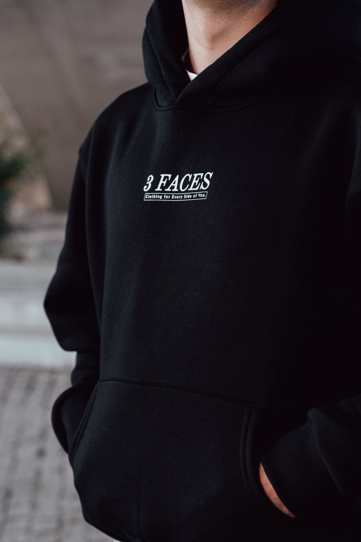 Oversized Hoodie | 3faces – Black